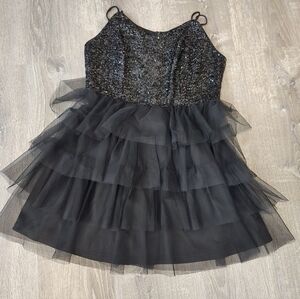 Cute Spaghetti Strapped Sequin And Tulle Party Dress